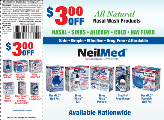 NeilMed FSI. $3 Off NeilMed products