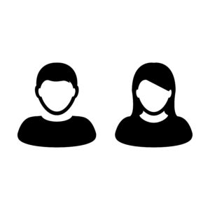 People Icon Vector Male and Female Sign of User Person Profile Avatar Symbol in Glyph 
Pictogram illustration