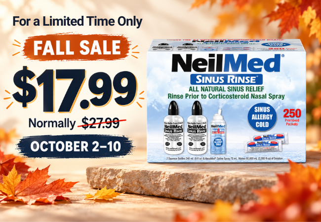 NeilMed Fall Sale: Sinus Rinse Combo Kit for $17.99, normally $27.99, October 2–10.
