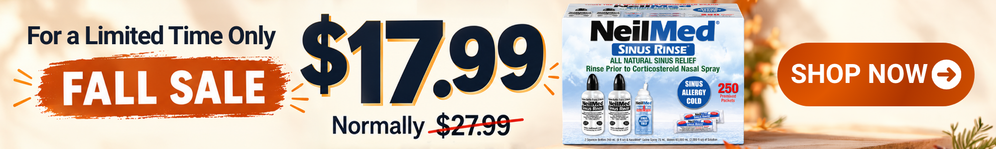 NeilMed Fall Sale: Sinus Rinse Combo Kit for $17.99, normally $27.99